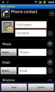 Press First name and key in the required first name.