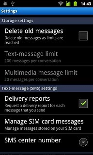 Press SMS center number.