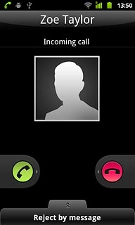 Press the decline icon and drag the icon left.