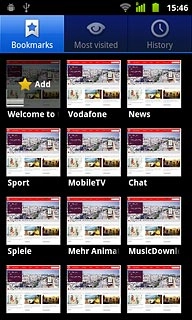 Press the required bookmark.