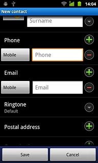 Press the field next to the phone number.
