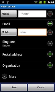 Press the field next to the email address.