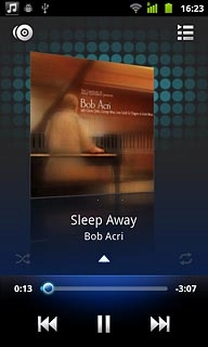 To fast forward or rewind the current audio file:Press and hold arrow right or arrow left.