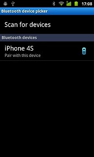 Press the required Bluetooth device.The file is sent.