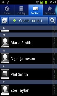 Press the Contacts tab.