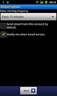 Press the drop down list below Inbox checking frequency.