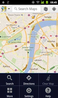 Press Search.Key in the required destination.Results matching what you key in are displayed.