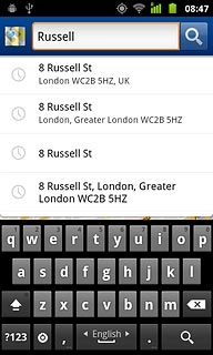 Key in the required destination.Results matching what you key in are displayed.Press the required destination.