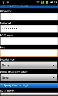 Press the drop down list below Delete email from server.