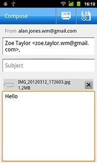 Write subject and text for your email message.Press the send icon.