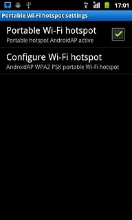Press Configure Wi-Fi hotspot.