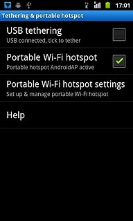 Press Portable Wi-Fi hotspot settings.