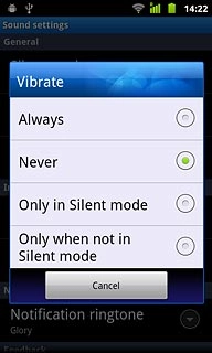 To turn off vibration:Press Never.