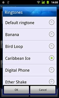Once you've found a ring tone you like, press OK to select the ring tone.