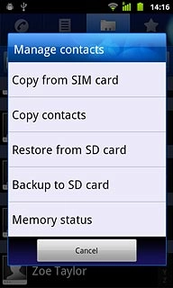 Press Copy contacts.