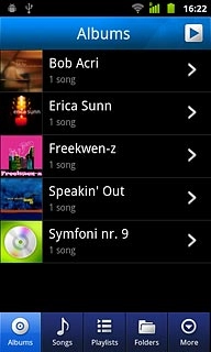 Press and hold the required audio file until a pop-up menu is displayed.
