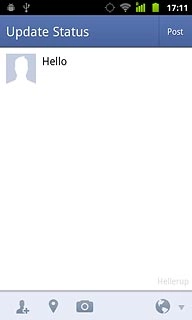 Key in the required status update and press Post.