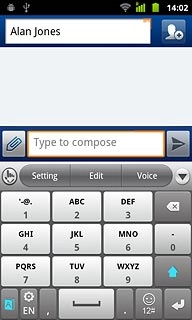 To change writing language:Press the language icon.