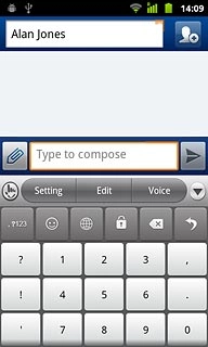 If required, slide upwards on the display to see more symbols.Press the required numbers or the required symbols.