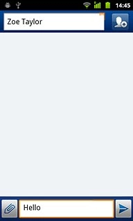 Press arrow right when you've written your text message.