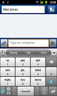Slide left on the keypad the necessary number of times to select the phone keypad.