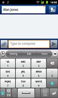 Press once on each letter to write the required word.A number of words based on the letters you've keyed in are displayed.