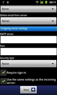 Press Require sign-in to turn SMTP authentication on or off.