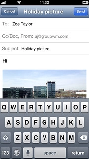 Write the subject and text for your email message and press Send.