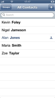 Press the required contact.The contact details are displayed.
