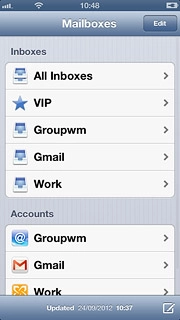 Press the required email account below Inboxes.
