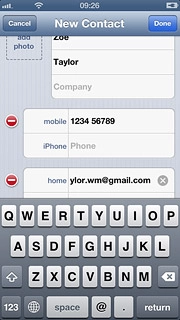 Press the field next to the email address.