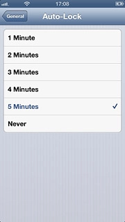 To turn on automatic key lock:Press the required interval.
