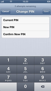 Press Current PIN and key in your current PIN.
