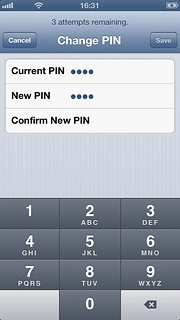 Press Confirm New PIN and key in the new PIN again.
