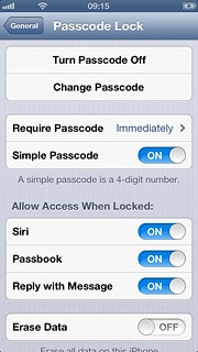 Press Require Passcode.