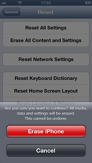 Press Erase iPhone to confirm.