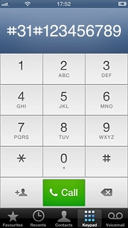 Example: #31#123456789Press Call.