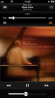 Press the shuffle icon below the time indicator.Depending on the current setting, the function is turned on or off.