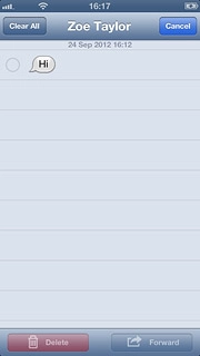 Press the required text message to tick it.