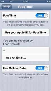Press the indicator next to FaceTime to turn on the function.