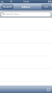 To see a list of email accounts:Press the field in the top left corner of the display.