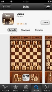 To buy an app:Press the price.