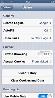 Press Clear Cookies and Data.