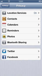 Press Location Services.