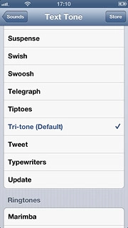 Press the different message tones to listen to them.