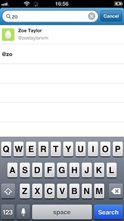 Press the required Twitter contact.
