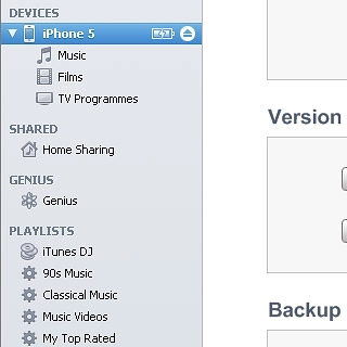 Right-click your phone in the menu to the left.