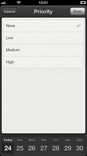 Press None or the required priority.