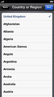 Press the required country or area.