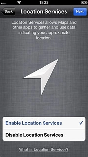 Press Enable Location Services or Disable Location Services.